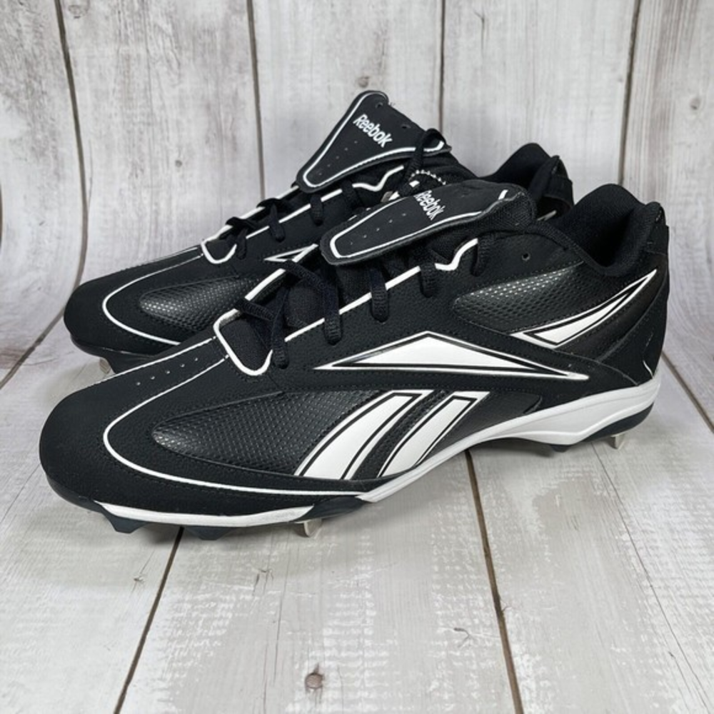 Reebok Men's 12.5 Vero FL III Low‎ M5 Black/White Baseball 5 Spike Steel Cleats